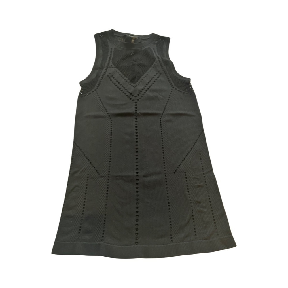 Athleta Women Solid Black Mesh Seamless Perforated Oxygen Tank Top